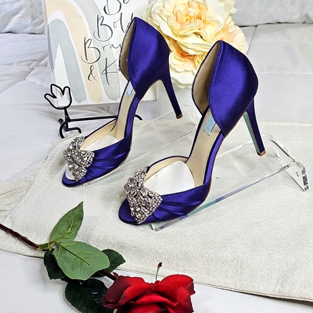 Betsey Johnson Purple Stiletto Heels Elegant Wear Office Wear Career Wedding - Picture 6 of 17